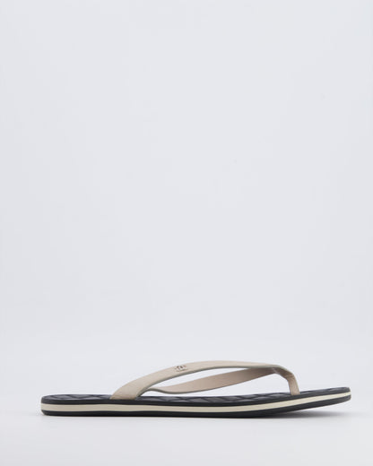 Chanel Spring 2015 Beige Suede Flip Flops with Silver CC Logo and Black Matelasse Sole Size 38