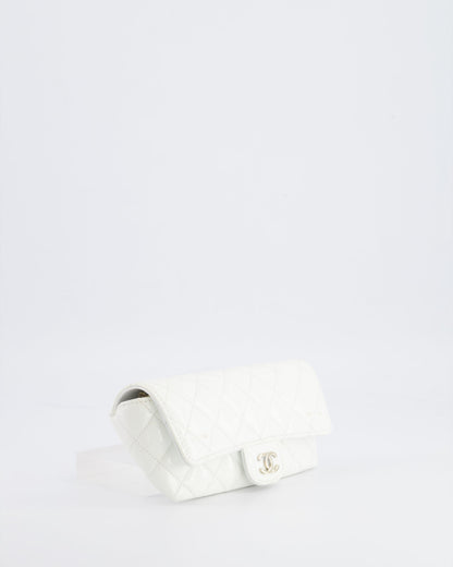 Chanel White Patent Sunglasses Case on Chain Bag with Champagne Gold Hardware