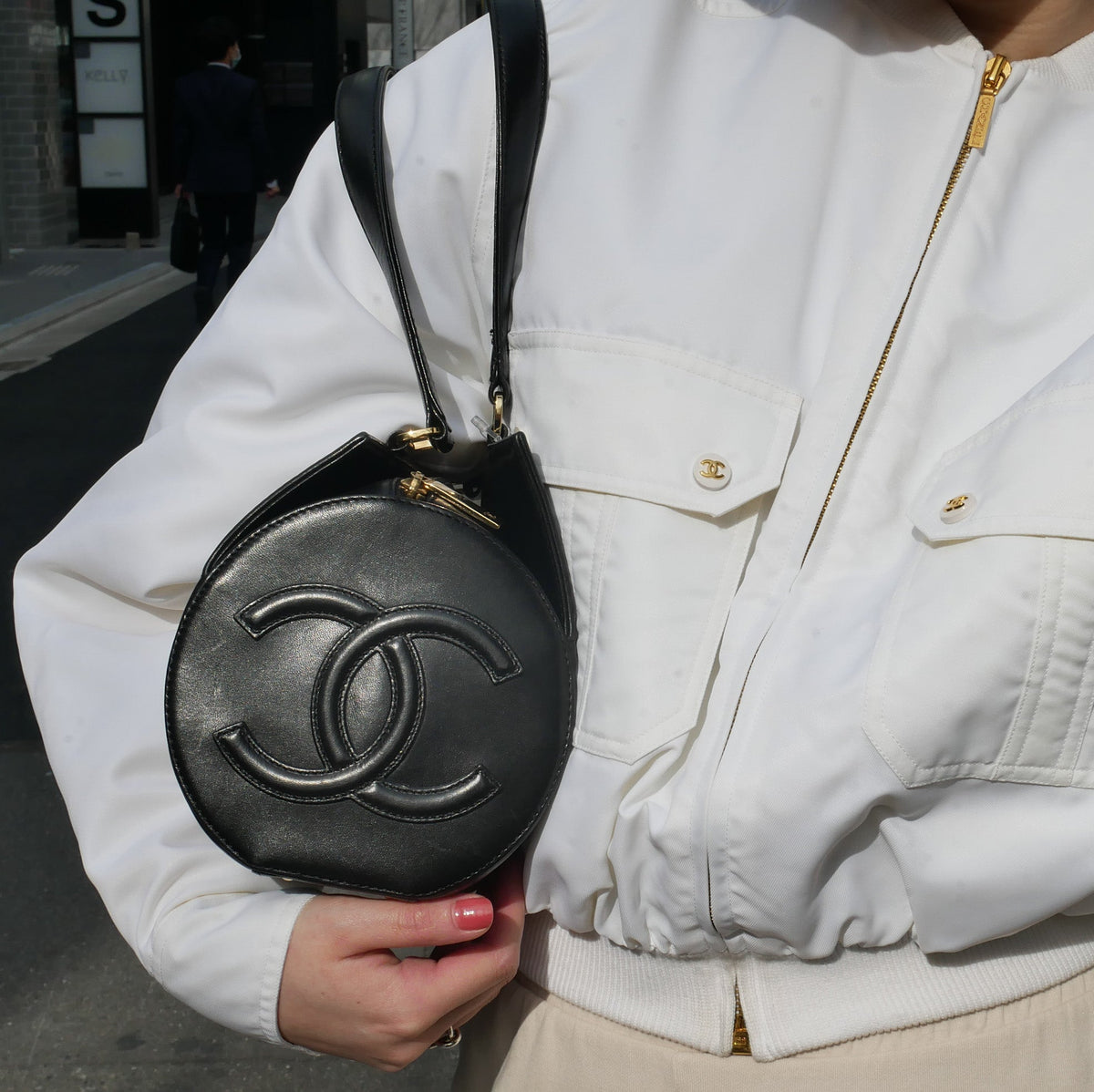 CHANEL 2001-2003 Black Lambskin Choco Bar Handbag 05309