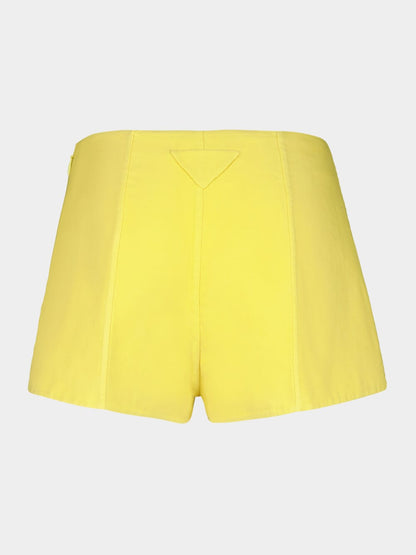 Yellow Double Cotton Shorts