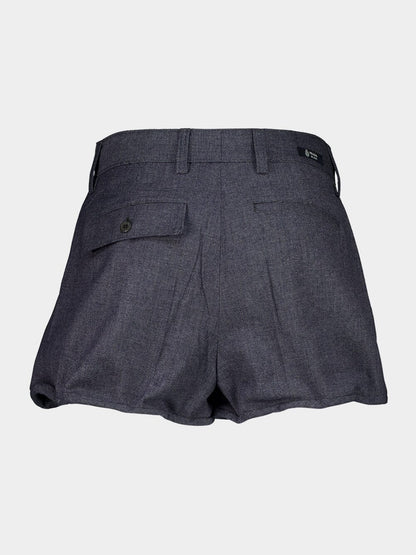 Anthracite Gray Grisaille Wool Shorts