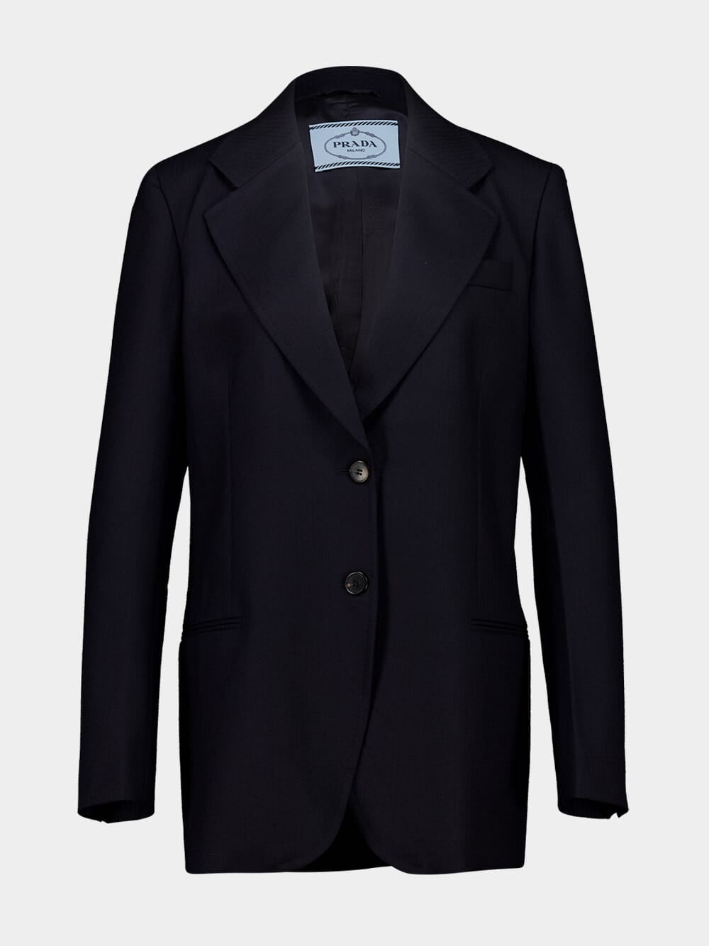 Blue Virgin Wool Single-Breasted Blazer