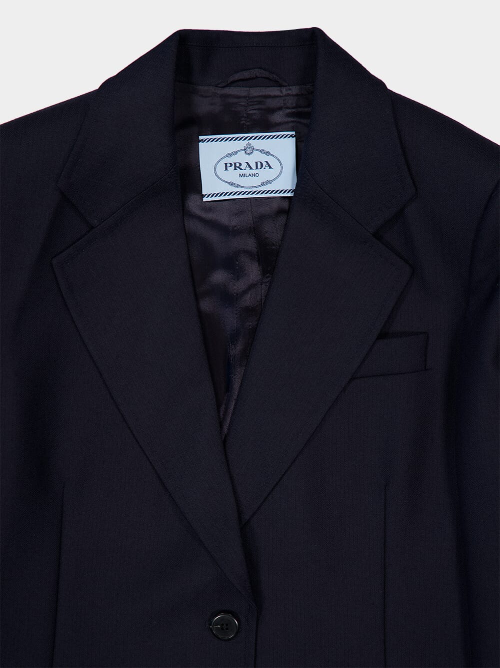 Blue Virgin Wool Single-Breasted Blazer