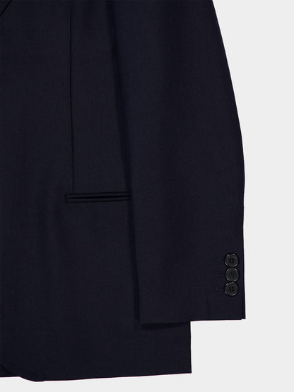 Blue Virgin Wool Single-Breasted Blazer