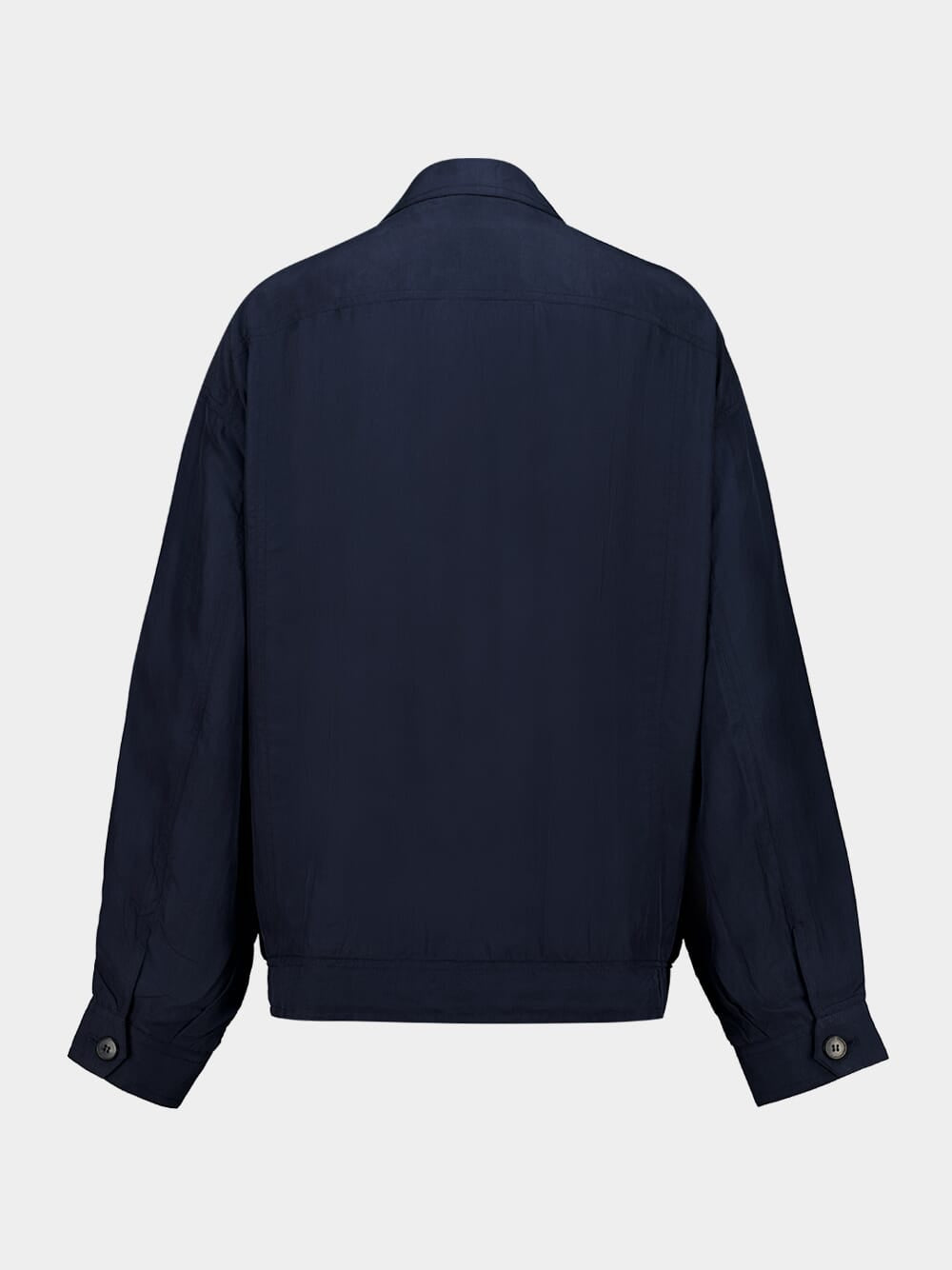 Blue Buttoned Silk Jacket