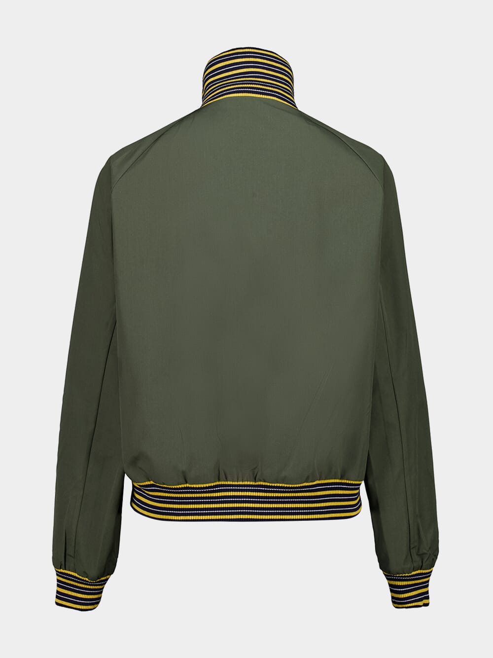 Military Green Cotton Zip Jacket