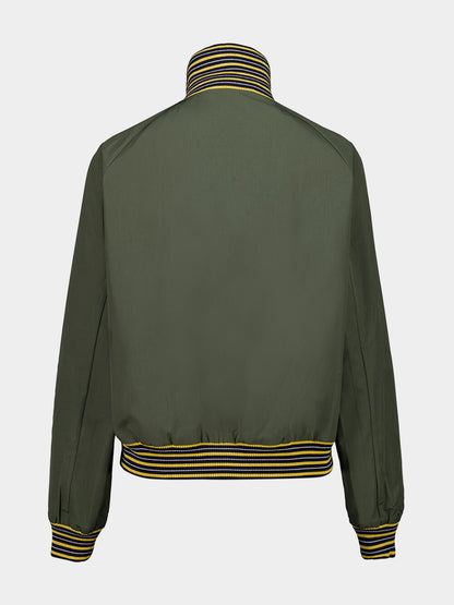Military Green Cotton Zip Jacket