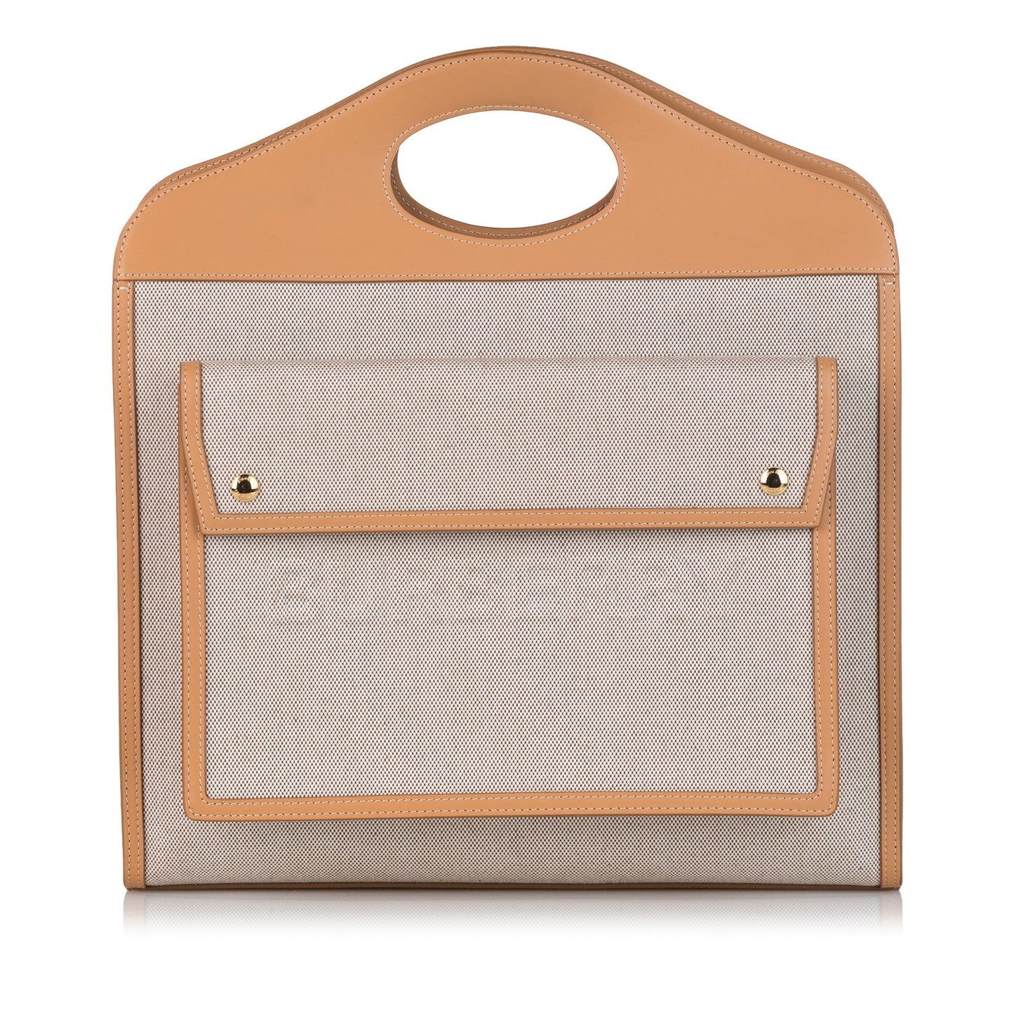 Burberry Pocket Tote Brown Canvas