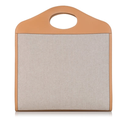 Burberry Pocket Tote Brown Canvas
