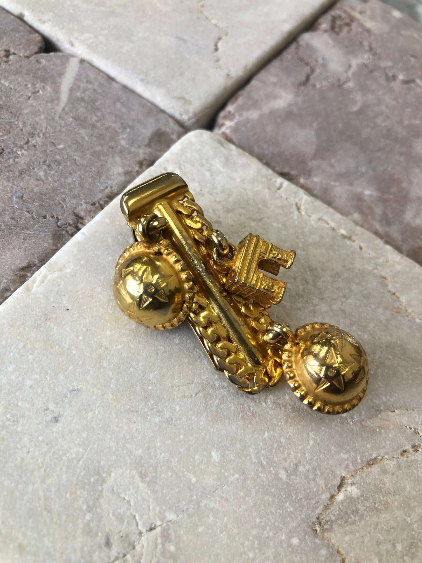 CELINE Starball Arc de Triomphe Charm Money Clip Gold Vintage yufikc