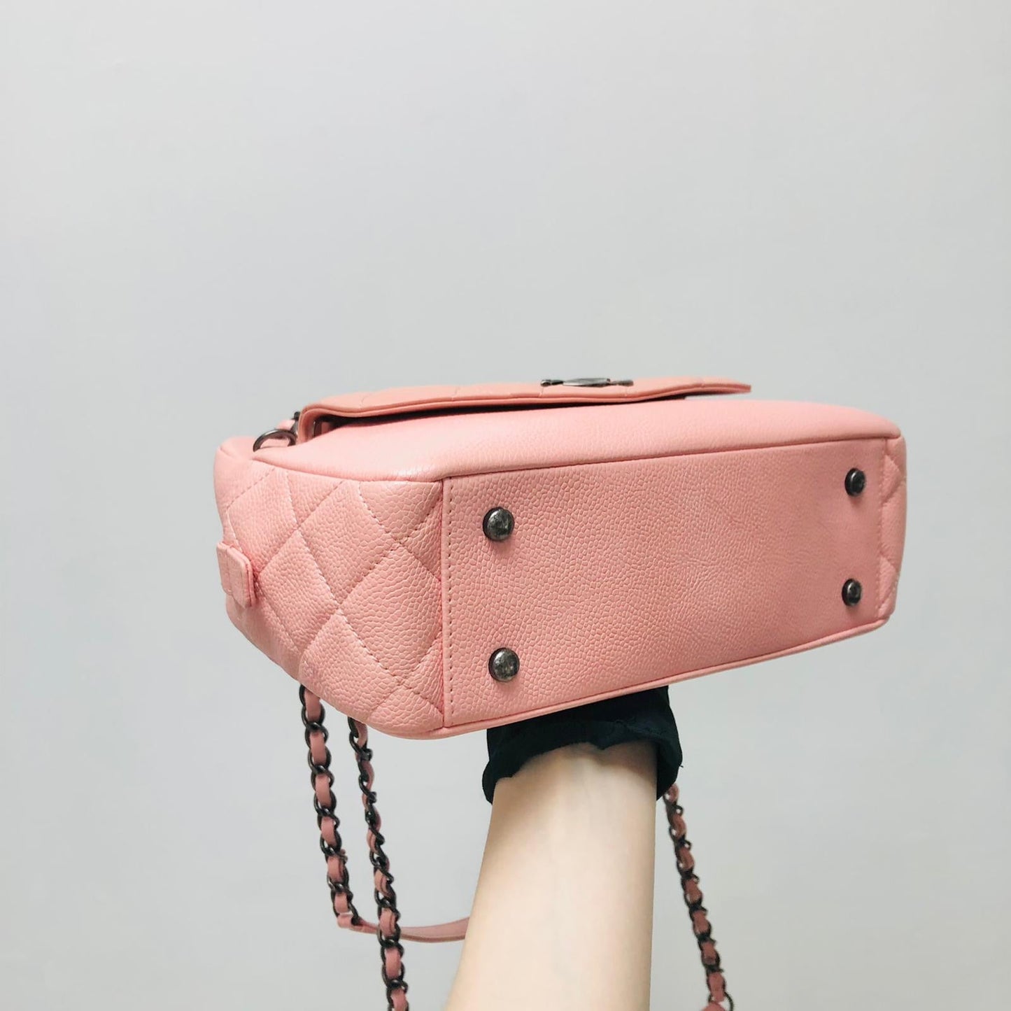 Pink Caviar and Quilted Lambskin Leather Coco Break Camera Bag
