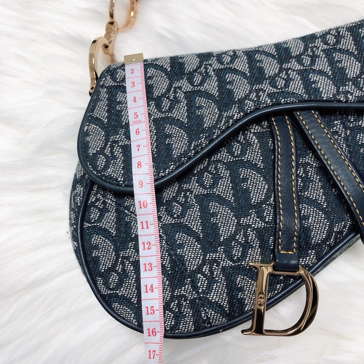 Small Oblique Saddle Bag Blue
