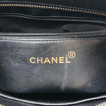 Medallion tote in Black Caviar Leather