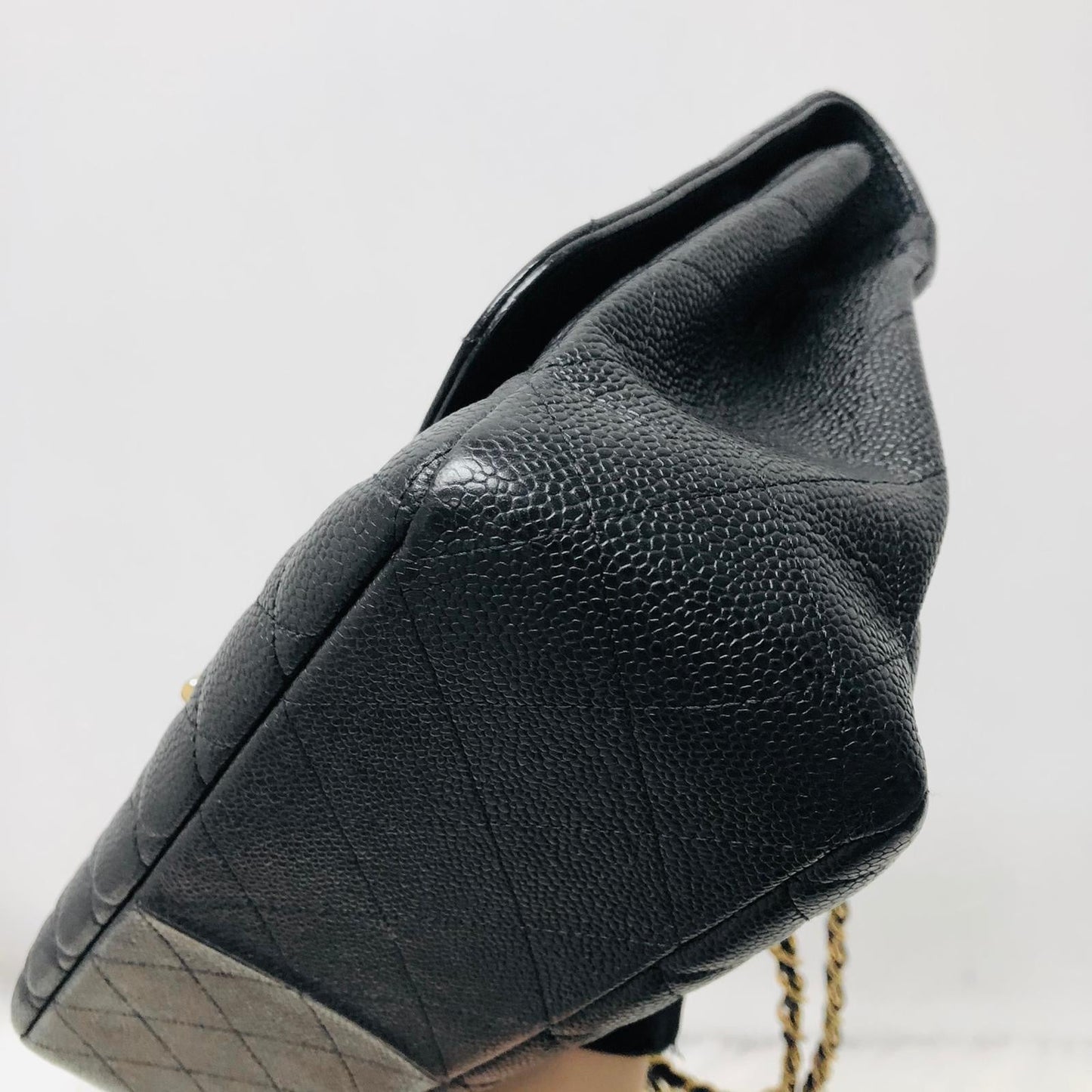 Classic Single Flap Jumbo Bag in Black Caviar with GHW