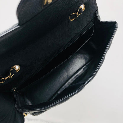 Classic Single Flap Jumbo Bag in Black Caviar with GHW