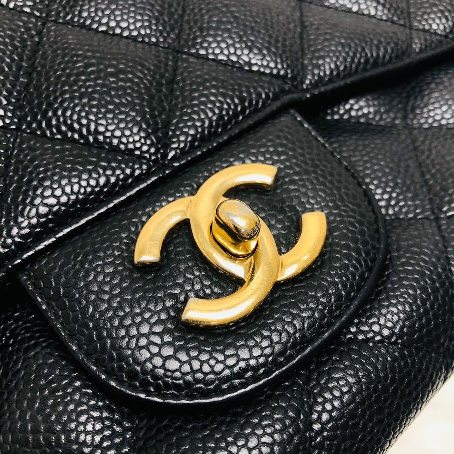 Classic Single Flap Jumbo Bag in Black Caviar with GHW
