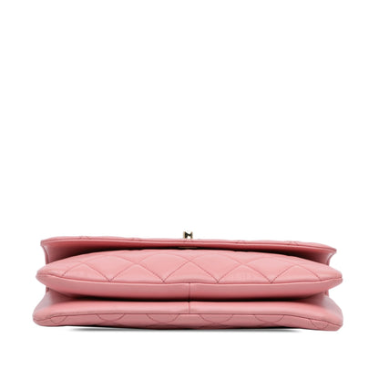 Pink Chanel Medium Lambskin Trendy CC Flap Shoulder Bag