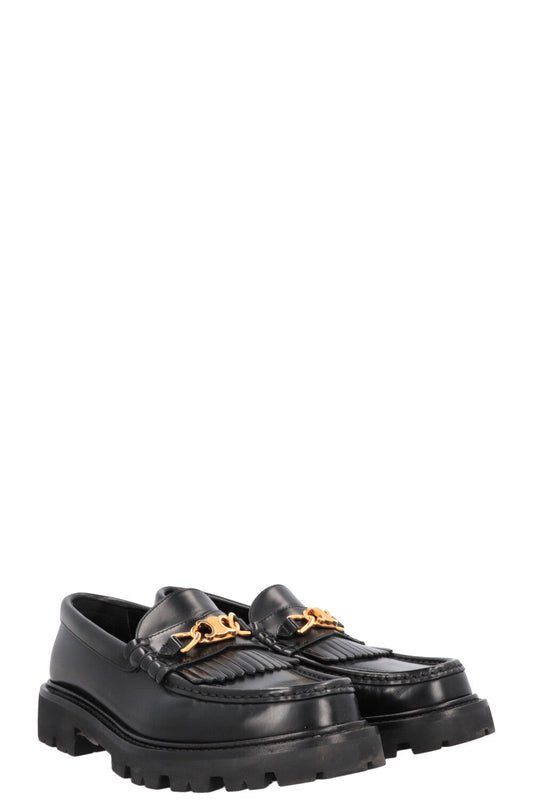 CELINE Margaret Fringed Triomph Loafers Black