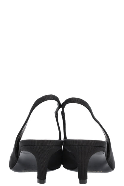 CELINE Alma Triomphe Slingback Heels Black