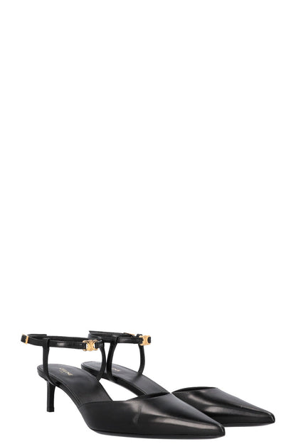 CELINE Triomphe Slingback Heels Black