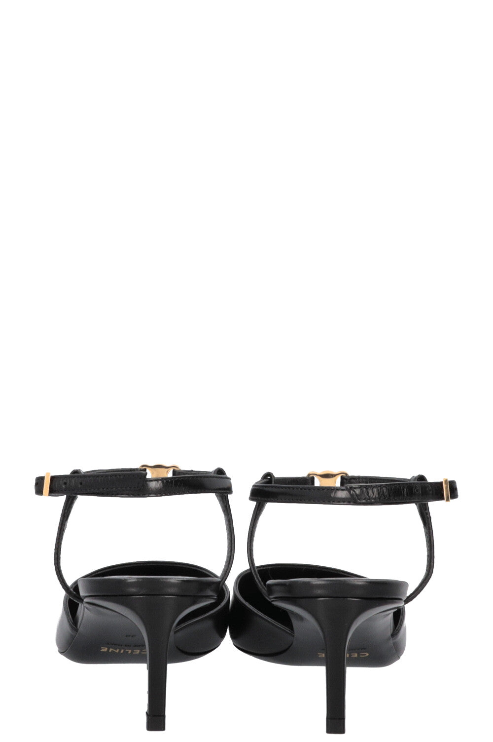 CELINE Triomphe Slingback Heels Black