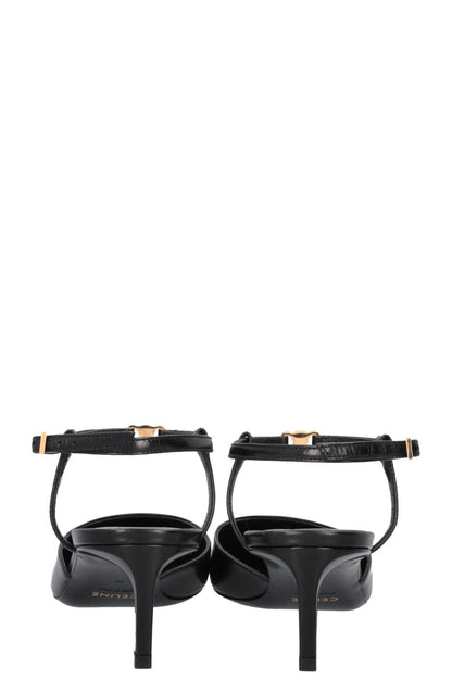CELINE Triomphe Slingback Heels Black