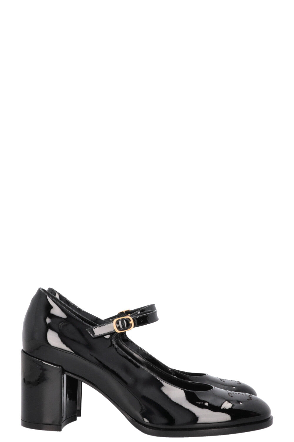 CELINE Lilly Babies Triomphe Mary Jane Heels Patent Black