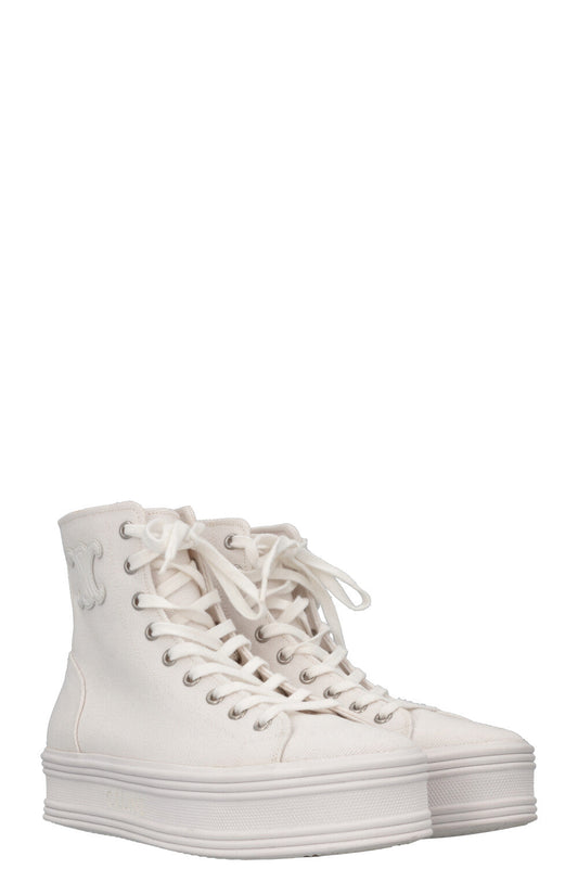 CELINE Triomphe Hightop Sneakers Canvas White