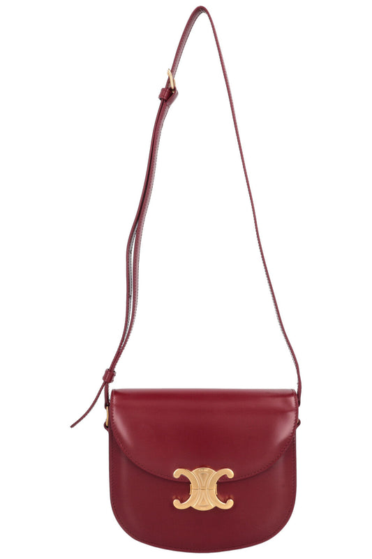 CELINE Clea Triomphe Crossbody Bag Red