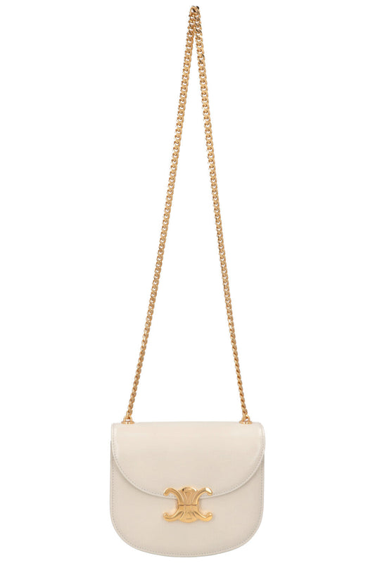 CELINE Chain Besace Triomphe Bag Ivory