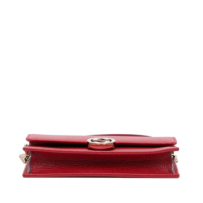 Gucci Interlocking G Wallet On Chain Red Leather