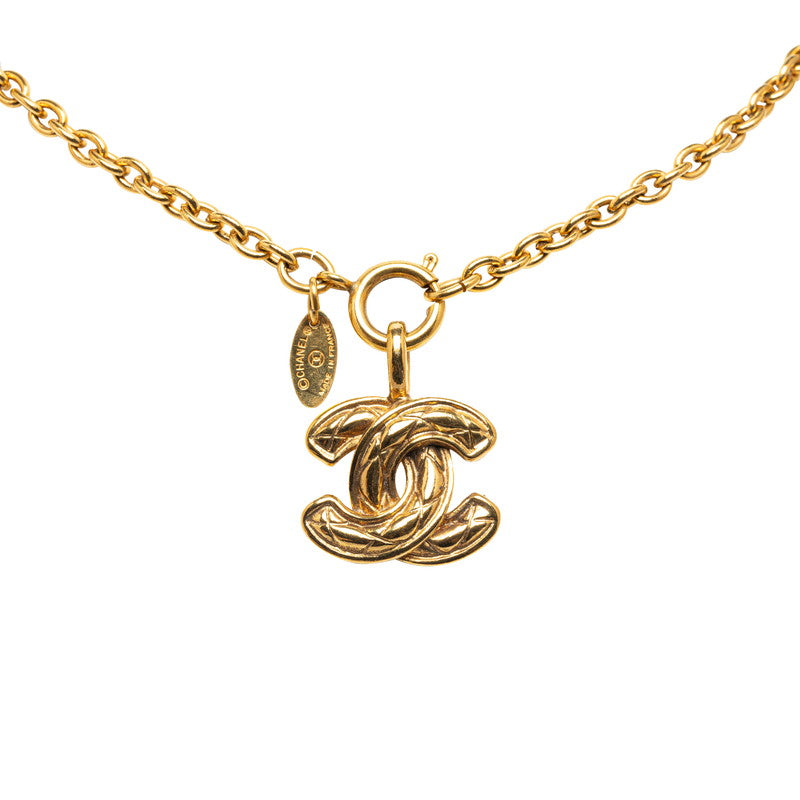 Quilted CC Logo Pendant Necklace - '10s