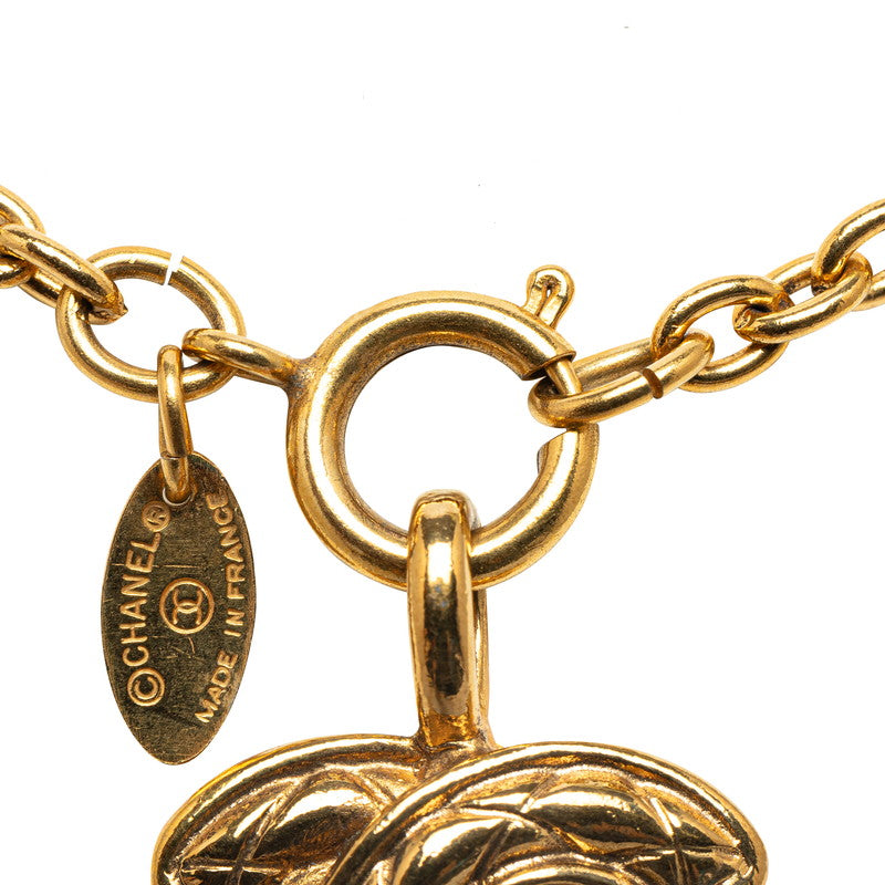 Quilted CC Logo Pendant Necklace - '10s