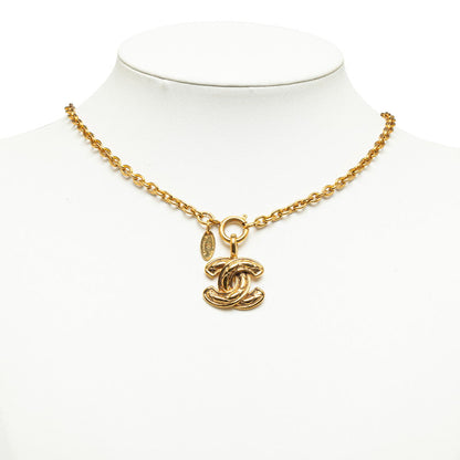 Quilted CC Logo Pendant Necklace - '10s