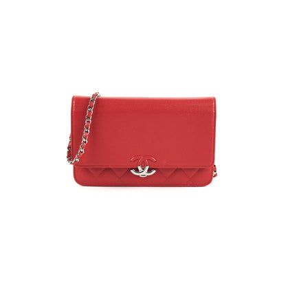 Chanel Wallet On Chain (WOC) Red