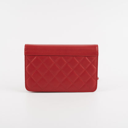 Chanel Wallet On Chain (WOC) Red