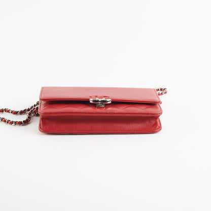 Chanel Wallet On Chain (WOC) Red