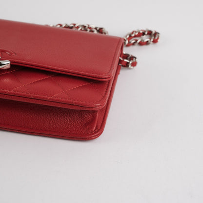 Chanel Wallet On Chain (WOC) Red