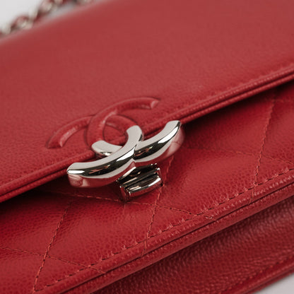 Chanel Wallet On Chain (WOC) Red