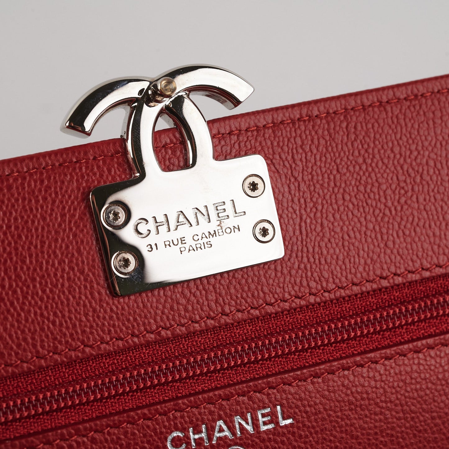 Chanel Wallet On Chain (WOC) Red