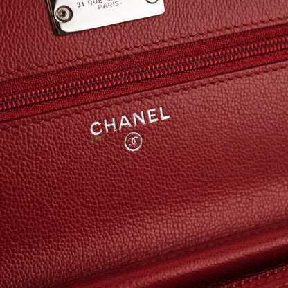 Chanel Wallet On Chain (WOC) Red