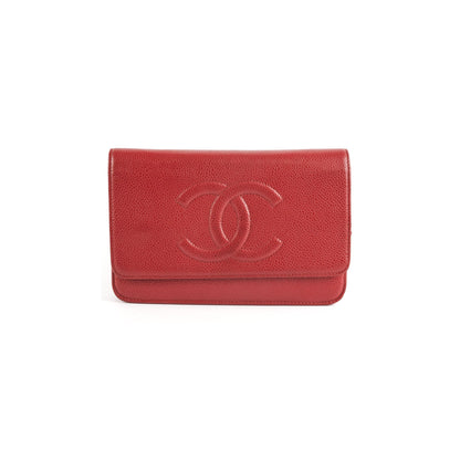 Chanel Wallet On Chain (WOC) Red