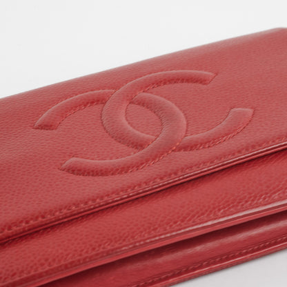 Chanel Wallet On Chain (WOC) Red