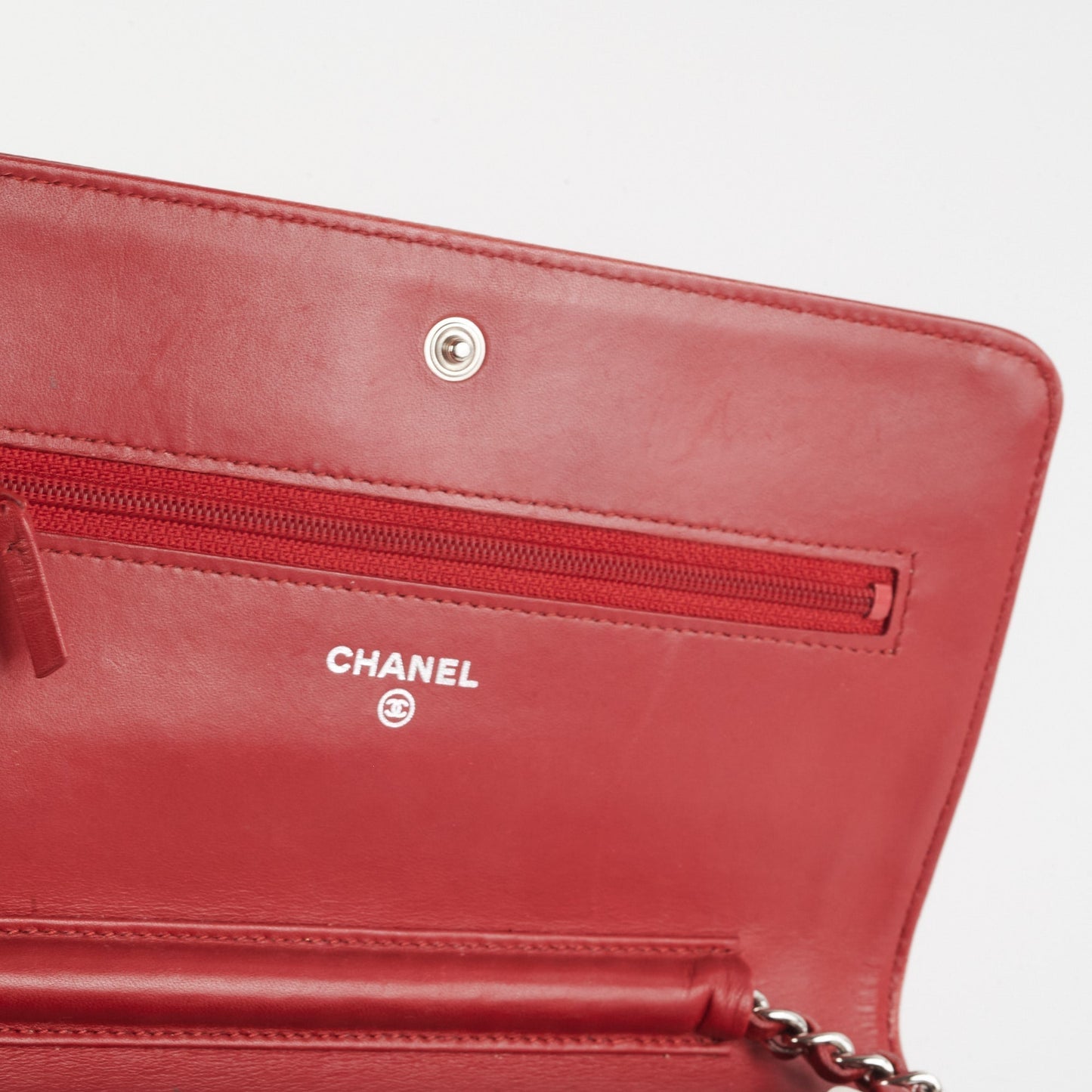 Chanel Wallet On Chain (WOC) Red