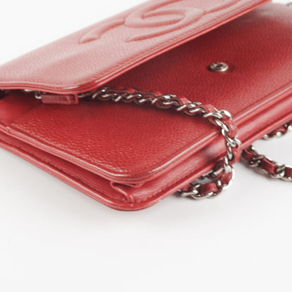 Chanel Wallet On Chain (WOC) Red