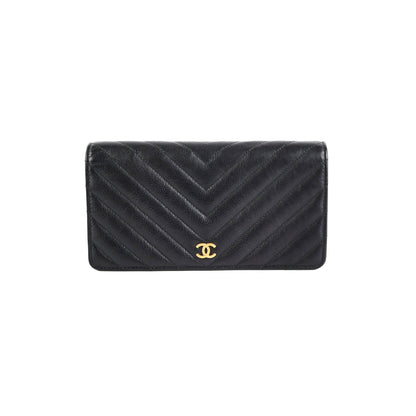 Chanel Chevron Black Wallet