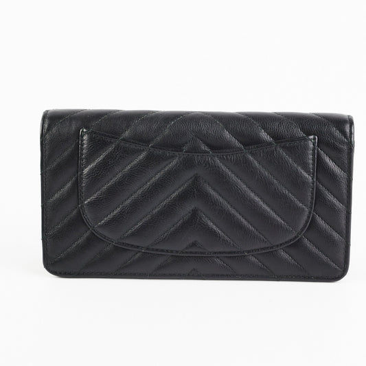 Chanel Chevron Black Wallet