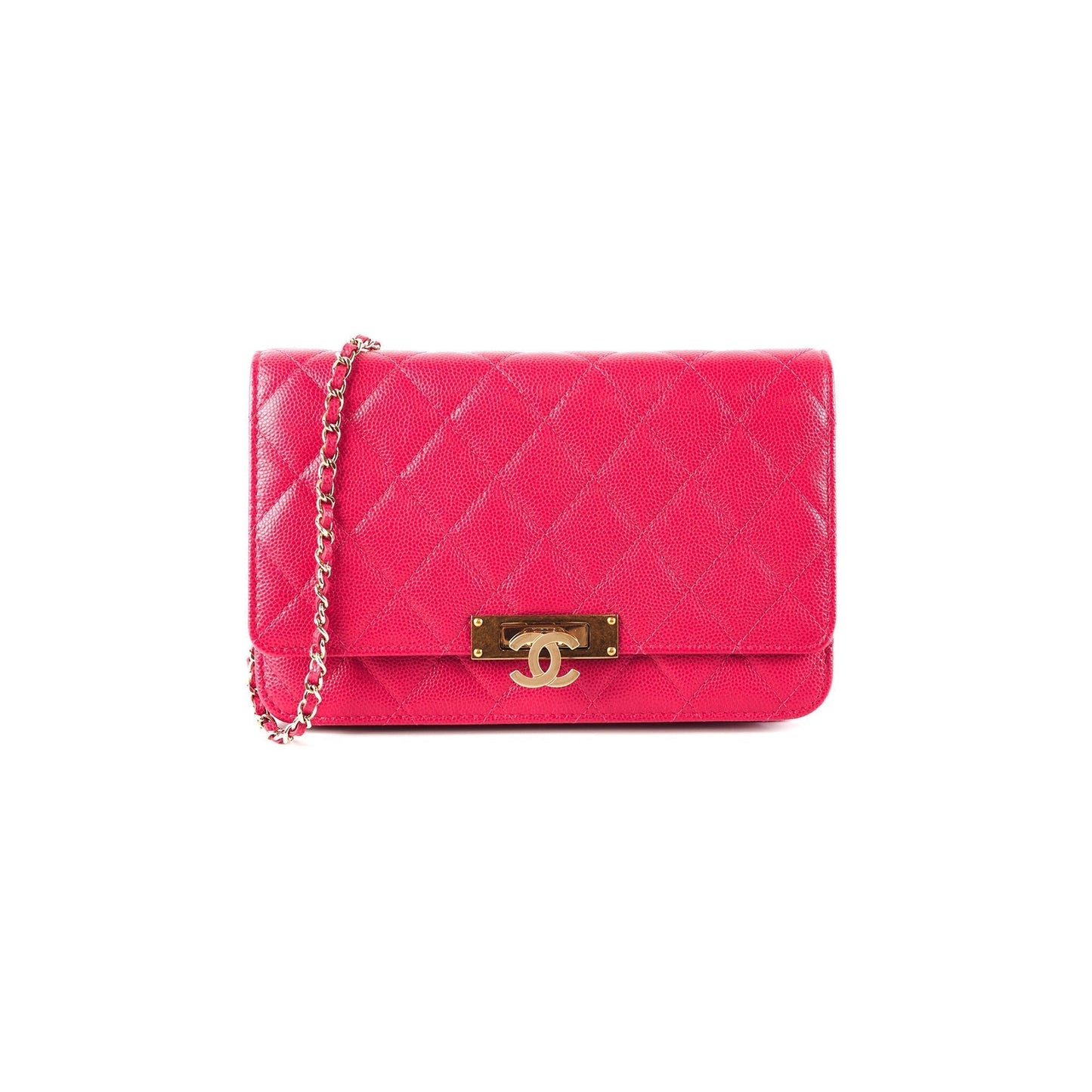 Chanel Caviar Wallet on Chain Pink