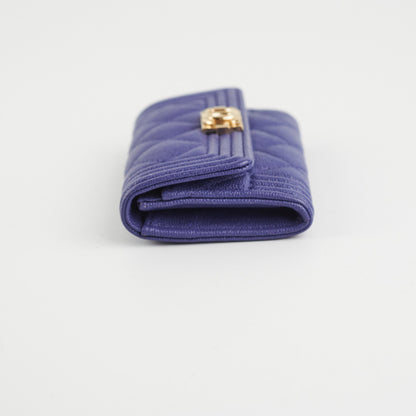 Chanel Boy Flap Wallet Purple