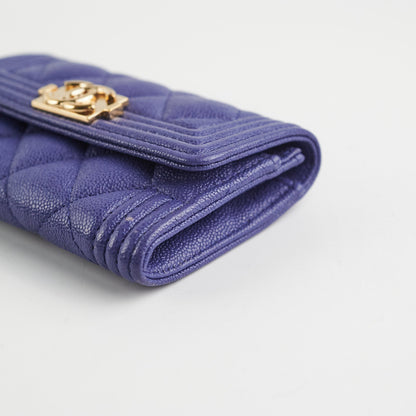 Chanel Boy Flap Wallet Purple